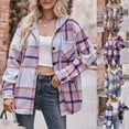 thumbnail image 1 of CFLVAEK Hoodie Jackets for Women Casual Button Down Plaid Shacket Long Sleeve Hooded Jacket Fall Winter Coat with Pocket Black S, 1 of 9