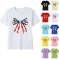 thumbnail image 1 of CFLVAEK Kids 4th of July Shirts Funny American Flag Patriotic Graphic Tees Indenpendence Day Round Neck Short Sleeve Summer Tshirt 5 Years, 1 of 5