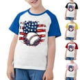 thumbnail image 1 of CFLVAEK Kids 4th of July Shirts Girls Boys Raglan Short Sleeve Tshirt American Flag Baseball Graphic Tees Casual Crewneck Tshirts 5 Years, 1 of 8