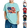 thumbnail image 1 of CFLVAEK Kids Boys American Flag T Shirts Casual Crewneck Short Sleeve Cotton Tshirts 4th of July Patriotic Indenpendence Day Tops 4 Years, 1 of 7
