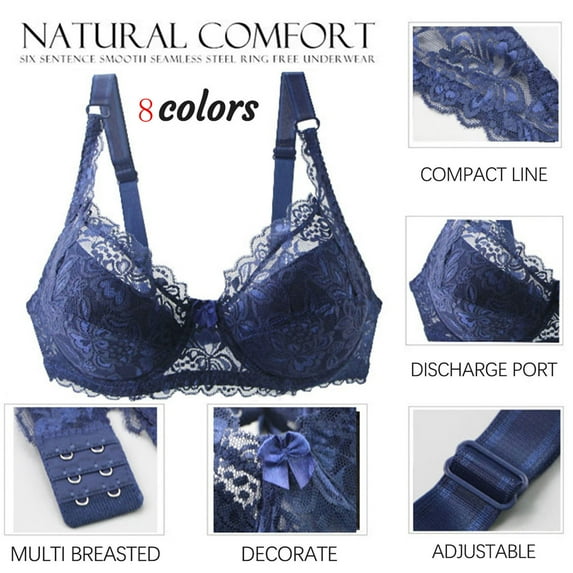 CFLVAEK Lace Bra for Women Wireless Adjustable Straps Everyday Bra Push Up Full Coverage Bralette Comfort Breathable Seamless Tshirt Bras Pink XL