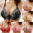 thumbnail image 1 of CFLVAEK Lace Bras for Women Comfort Front Closure Everyday Bras Breathable No Underwire Push Up Bras Comfy Adjustable Strape Bralettes Beige XL 42/95, 1 of 7