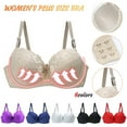 thumbnail image 1 of CFLVAEK Lace Bras for Women Wireless Push Up Bra Comfort Breathable Adjustable Straps Everyday Bras for Big Breasts Red XXL, 1 of 6