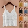 thumbnail image 1 of CFLVAEK Lace Tank Tops for Women Loose Fit V Neck Going Out Top Summer Casual Sleeveless Shirts Eyelet Embroidered Outfits Beige Free Size, 1 of 4