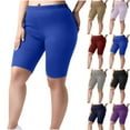 thumbnail image 1 of CFLVAEK Long Biker Shorts Women Plus Size High Waisted Tummy Control Workout Yoga Shorts Solid Color Butt Lifting Biker Shorts Gray XL, 1 of 9
