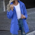 thumbnail image 1 of CFLVAEK Long Rain Jacket for Women Waterproof Outdoor Hiking Travel Trench Coat with Hood Lightweight Hooded Windbreaker with Pockets Blue M, 1 of 9