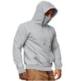 thumbnail image 1 of CFLVAEK Mens Big and Tall Sweatshirts Hooded with Gaiter Face Cover Casual Long Sleeve Fall Sweatshirt with Pockets Loose Fit Solid Color Pullover Gray XXXL, 1 of 5