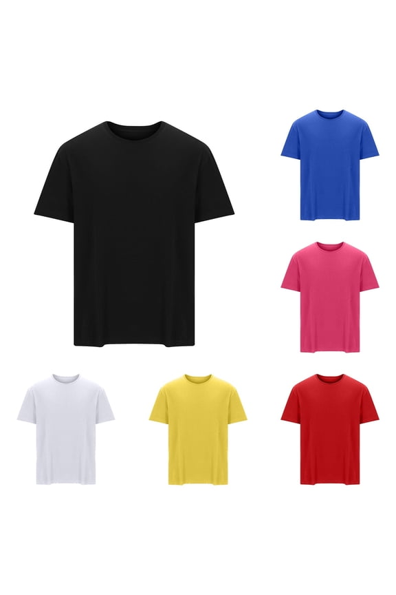 Mens Big and Tall T Shirts Loose Fit Short Sleeve Cotton Tshirts Crew Neck Casual Summer Tshirts Solid Color Classic Tees Blue XXXXXL