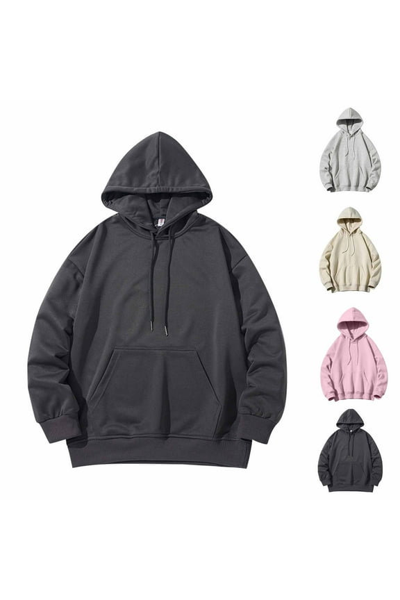 Oversized Hoodies for Men Big and Tall Long Sleeve Fall Hooded Pullover Tops Casual Loose Fit Drawstring Hoodie Sweatshirts with Pocket Beige M