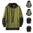 thumbnail image 1 of CFLVAEK Oversized Hoodies Men Fashion Patchwork Long Sleeve Hooded Sweatshirts Fall Casual Drawstring Sweatshirts with Pockets Gray XXL, 1 of 5