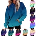 thumbnail image 1 of CFLVAEK Oversized Hoodies for Women Fashion Gradient Graphic Hoodie Casual Long Sleeve Hooded Pullovers Fall Winter Drawstring Tops with Pockets Mint Green XL, 1 of 6