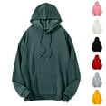 thumbnail image 1 of CFLVAEK Oversized Hoodies for Men Plus Size Long Sleeve Hooded Sweatshirts Plain Drawstring Hoodie Pullover Tops with Pocket White S, 1 of 8
