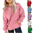 thumbnail image 1 of CFLVAEK Oversized Hoodies for Teen Girls Casual Loose Long Sleeve Hooded Sweatshirts with Pockets Trendy Youth Tween Girls Clothes White Size 9 Years, 1 of 6