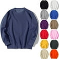 thumbnail image 1 of CFLVAEK Oversized Sweatshirts Men Casual Workout Long Sleeve Sweatshirt Big and Tall Crewneck Pullover Tops Solid Color Fall Clothes Gray M, 1 of 4