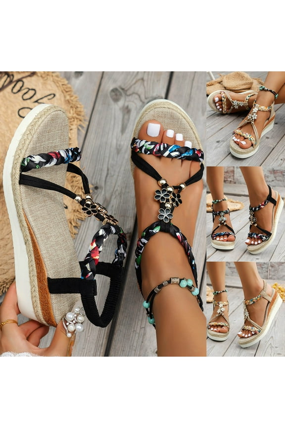 Platform Sandals for Women Dressy Ankle Strap Open Toe Sandals Comfy Arch Support Sandals Summer Beach Walking Sandals Shoes 2025 Size 6