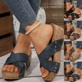 thumbnail image 1 of CFLVAEK Platform Slide Sandals for Women Comfort Slip On Sandals Casual Summer Indoor Ourdoor Wedge Slides 2025 Size 7, 1 of 10