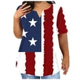thumbnail image 1 of CFLVAEK Plus Size 4th of July T Shirts for Women American Flag Graphic Tees Notch V Neck Tunic Tops Summer Casual Short Sleeve Tshirts Independence Day Tshirts Multicolor XL, 1 of 5