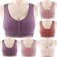 thumbnail image 1 of CFLVAEK Plus Size Bras for Older Women Comfort Front Close Bras Comfy Wireless Everyday Bralette Breathable Full Coverage Sleep Bras Beige L（40/90）, 1 of 8