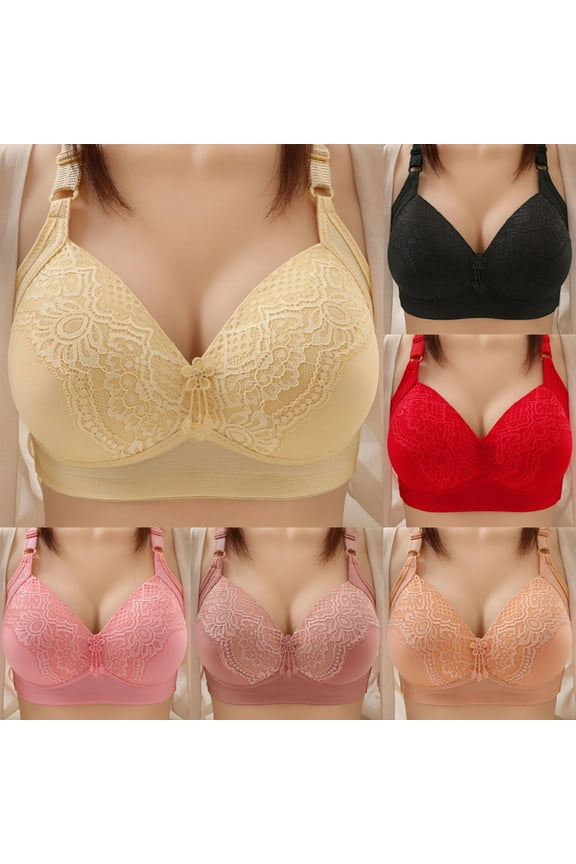 Plus Size Bras for Women Comfort Wireless Bra Full Cover Everyday Bras Breathable Push Up Bralette for Large Breasts Hot Pink 52