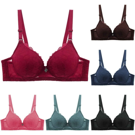 CFLVAEK Plus Size Bras for Women No Underwire Adjustable Straps Bra Push Up Bralette Breathable Full Coverage Everyday Bras for Big Bust Dark Blue 36