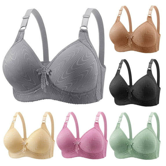 CFLVAEK Plus Size Bras for Women Push Up Full Coverage Bralette Comfort Push Up Everyday Bras Adjustable Strap Bras for Senior Women Beige XXL