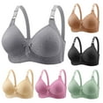 thumbnail image 1 of CFLVAEK Plus Size Bras for Women Push Up Full Coverage Bralette Comfort Push Up Everyday Bras Adjustable Strap Bras for Senior Women Black XXL, 1 of 6