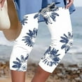 thumbnail image 1 of CFLVAEK Plus Size Capri Leggings for Women Fashion Flower Print Yoga Leggings Comfy High Waisted Summer Beach Vacation Capris Pants Solid Color Tummy Control Athletic Cropped Leggings White XXXL, 1 of 5