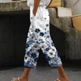 thumbnail image 1 of CFLVAEK Plus Size Capris for Women Casual Summer High Waisted Capri with Pockets Fashion Floral Graphic Pants Lightweight Wide Leg Pant Multicolor XXL, 1 of 6