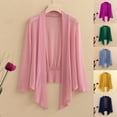 thumbnail image 1 of CFLVAEK Plus Size Cardigans for Women Casual Long Sleeve Mesh Cardigan Lightweight Open Front Cardigan Jackets for Dress Pink XXXL, 1 of 4