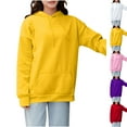 thumbnail image 1 of CFLVAEK Plus Size Hoodies for Women Casual Solid Long Sleeve Hooded Pullover with Pockets Fall Long Sleeve Hoodie Sweatshirts Yellow L, 1 of 9