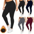 thumbnail image 1 of CFLVAEK Plus Size Leggings for Women Fleece Lined Yoga Pants Thermal Winter Workout Legging with Pockets Solid Color Stretch Pant Gray XXL, 1 of 10