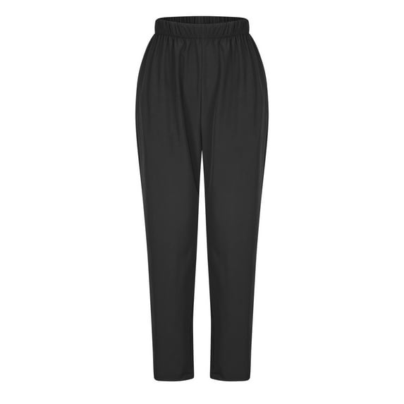 CFLVAEK Plus Size Scrubs Pants for Women Comfy Elastic High Waisted Nurse Pants Slim Leg Working Pants Solid Color Nursing Trousers Black XXXL