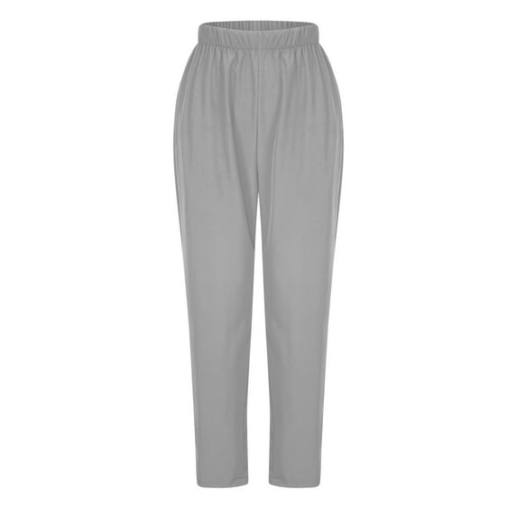 CFLVAEK Plus Size Scrubs Pants for Women Comfy Elastic High Waisted Nurse Pants Slim Leg Working Pants Solid Color Nursing Trousers Gray XXXL