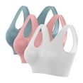 thumbnail image 1 of CFLVAEK Plus Size Sports Bras for Women Pack of 3 Lightweight High Support Sports Bra Comfy Seamless Wirefree Workout Yoga Bras XXL, 1 of 5