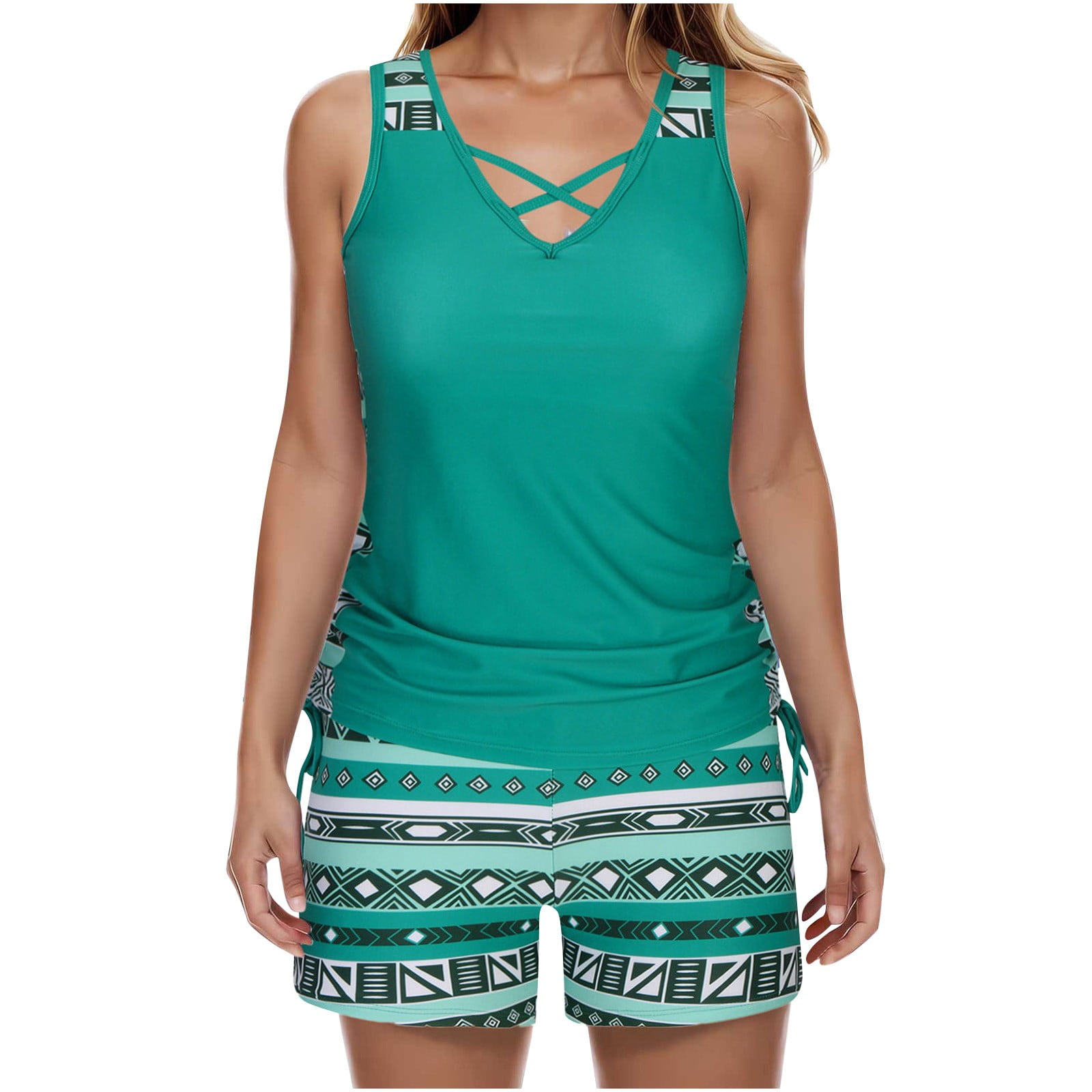 CFLVAEK Plus Size Swimsuit for Women with Shorts Two Piece Tummy