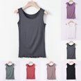 thumbnail image 1 of CFLVAEK Plus Size Tank Tops for Women Loose Fit Crewneck Sleeveless Modal Top Solid Color Basic Tees Casual Summer Vacation Going Out Shirts Hot Pink XXXXXL, 1 of 7