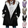 thumbnail image 1 of CFLVAEK Plus Size Winter Coats for Women Warm Sherpa Fleece Lined Distressed Jackets Button Down Hooded Parka Faux Suede Pea Coat Outerwear Purple XXXL, 1 of 7