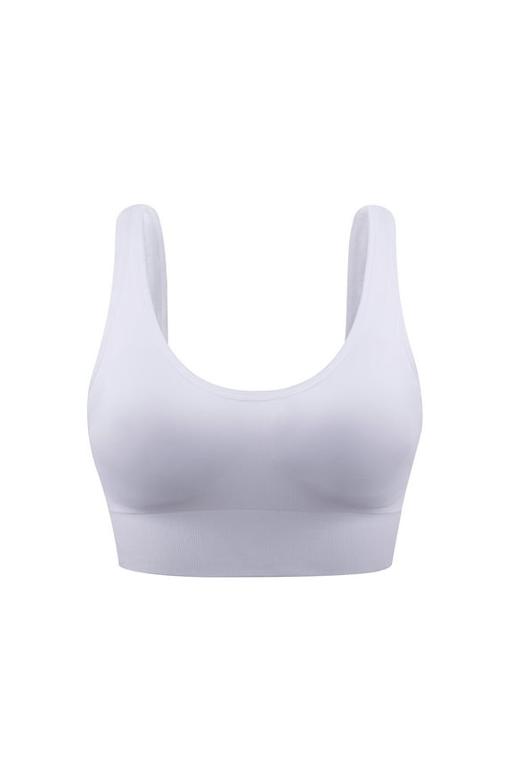 Plus Size Women's High Impact Sports Bras with Sewn in Pads, Stretch Fully Support Wirefree Bra Breathable Full Coverage Yoga Gym Bralettes for Heavy Breasts