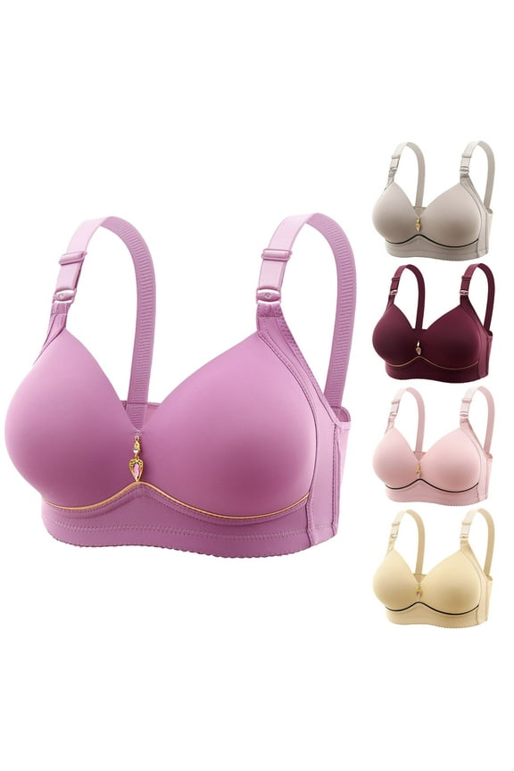 Plus Size Womens Bras Wireless Push Up Bralette Comfort Full Coverage Seamless Bra Breathable Adjustable Straps Brassiere for Large Bust Beige XXXL