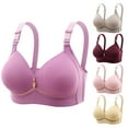 thumbnail image 1 of CFLVAEK Plus Size Womens Bras Wireless Push Up Bralette Comfort Full Coverage Seamless Bra Breathable Adjustable Straps Brassiere for Large Bust Black XXXL, 1 of 5