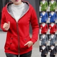 thumbnail image 1 of CFLVAEK Plus Size Womens Hoodies Winter Warm Fleece Lined Hoodie Sweatshirts Zip Up Solid Color Hooded Jackets Long Sleeve Coat with Pockets Green XL, 1 of 7