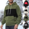 thumbnail image 1 of CFLVAEK Polar Fleece Hoodies for Men Big and Tall Long Sleeve Pullover Tops Fashion Color Block Graphic Hoodie Sweatshirts with Kangaroo Pockets Beige XL, 1 of 9