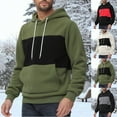 thumbnail image 1 of CFLVAEK Polar Fleece Hoodies for Men Big and Tall Long Sleeve Pullover Tops Fashion Color Block Graphic Hoodie Sweatshirts with Kangaroo Pockets Black M, 1 of 10