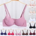 thumbnail image 1 of CFLVAEK Push Up Bras for Women Comfort Wireless Adjustable Straps Bra Full Coverage Seamless Bralettes Purple S, 1 of 5