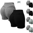 thumbnail image 1 of CFLVAEK Quick Dry Bike Shorts for Women Pack 2 Breathable Butt Lift Tummy Control Biker Short Stretch Spandex High Rise Cycling Shorts Solid Color Yoga Workout Shorts Gray XXL, 1 of 9