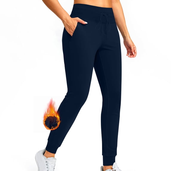 CFLVAEK Quick Dry Yoga Pants for Women Casual Drawstring High Waisted Leggings Comfy Tummy Control Jogger Pants Solid Color Running Hiking Leggings Pants Blue XL