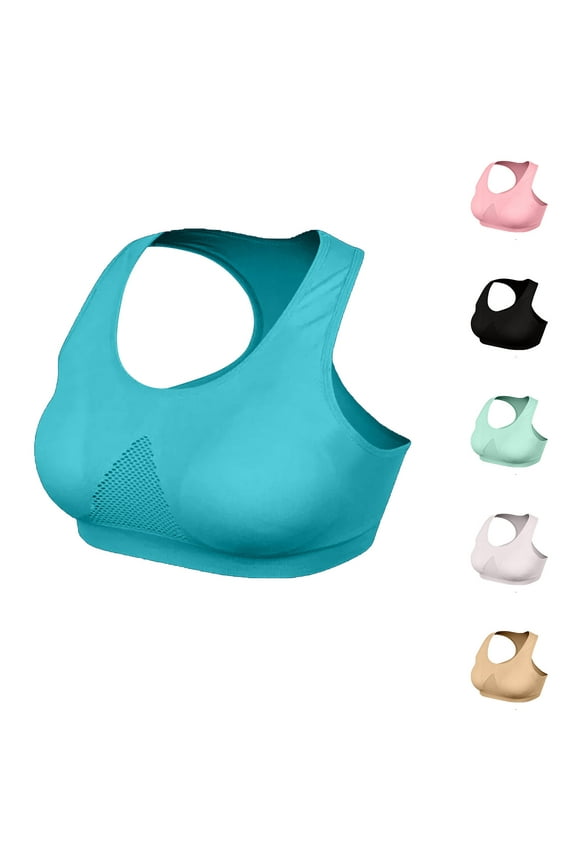 Racerback Sports Bra for Women Plus Size High Impact Support Workout Bras Seamless Full Coverage Yoga Fitness Gym Comfort Wireless Sports Bras Size XXXL