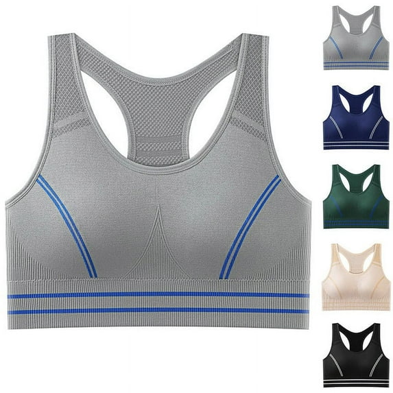 CFLVAEK Racerback Sports Bras for Women Racerback High Support Wireless Workout Bra Comfort Seamless Beauty Back Sports Bralette XL
