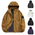 thumbnail image 1 of CFLVAEK Rain Coat for Men Zip Up Lightweight Waterproof Hooded Jackets Big and Tall Windbreaker Long Sleeve Windproof Raincoat with Pockets Purple S, 1 of 9