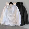 thumbnail image 1 of CFLVAEK Rain Coat for Unisex Waterproof Windbreaker Riancoat Lightweight Half Zip Hoodies Hiking Outdoor Rain Jacket with Pockets White XXL, 1 of 7